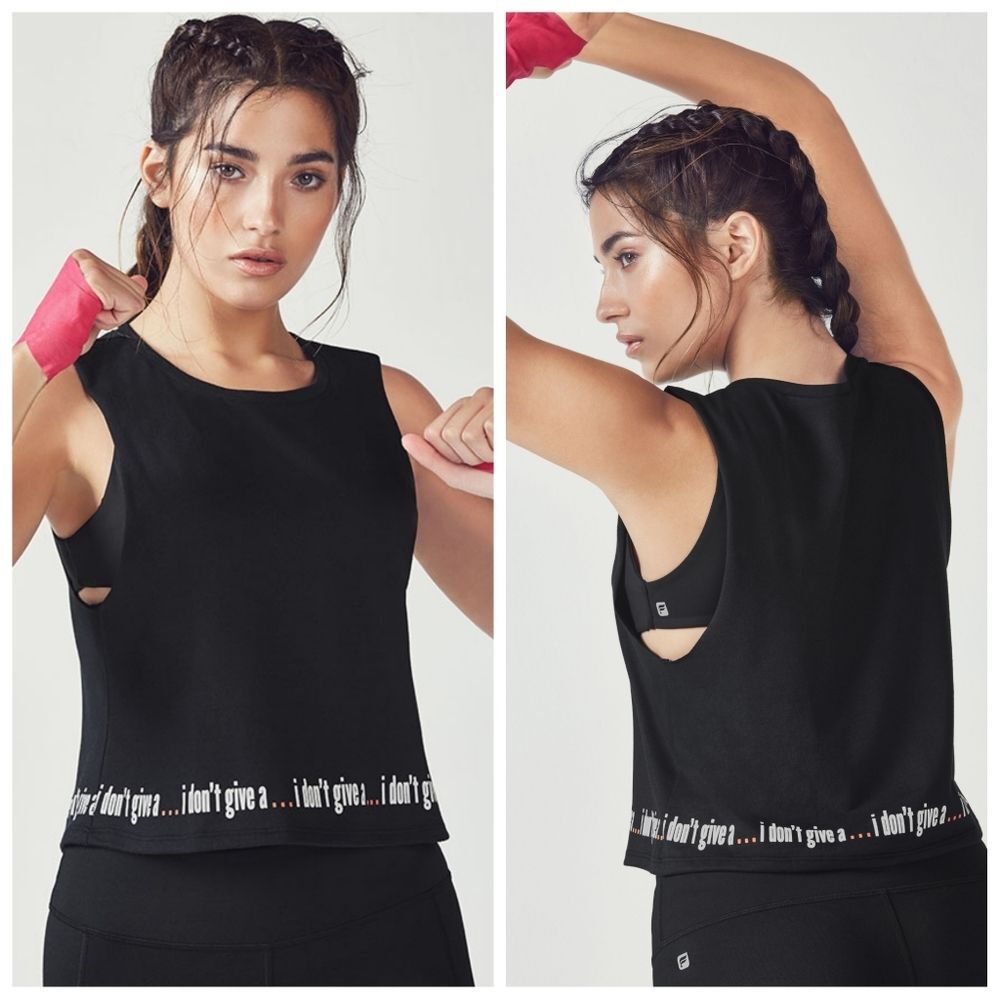 NWT|Demi Lovato Fabletics Black Sleeveless Bobbie Tank Top, XS